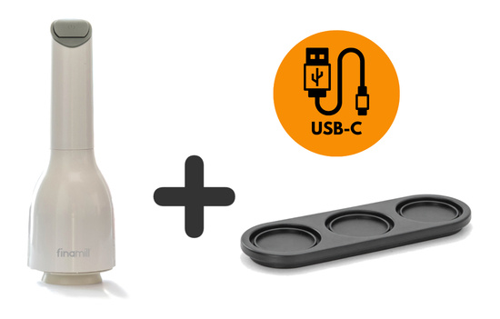 ZESTAW: Młynek do przypraw FinaMill USB + tacka