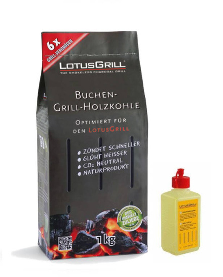 LotusGrill - zestaw startowy (1kg węgla + 200 ml rozpałki)